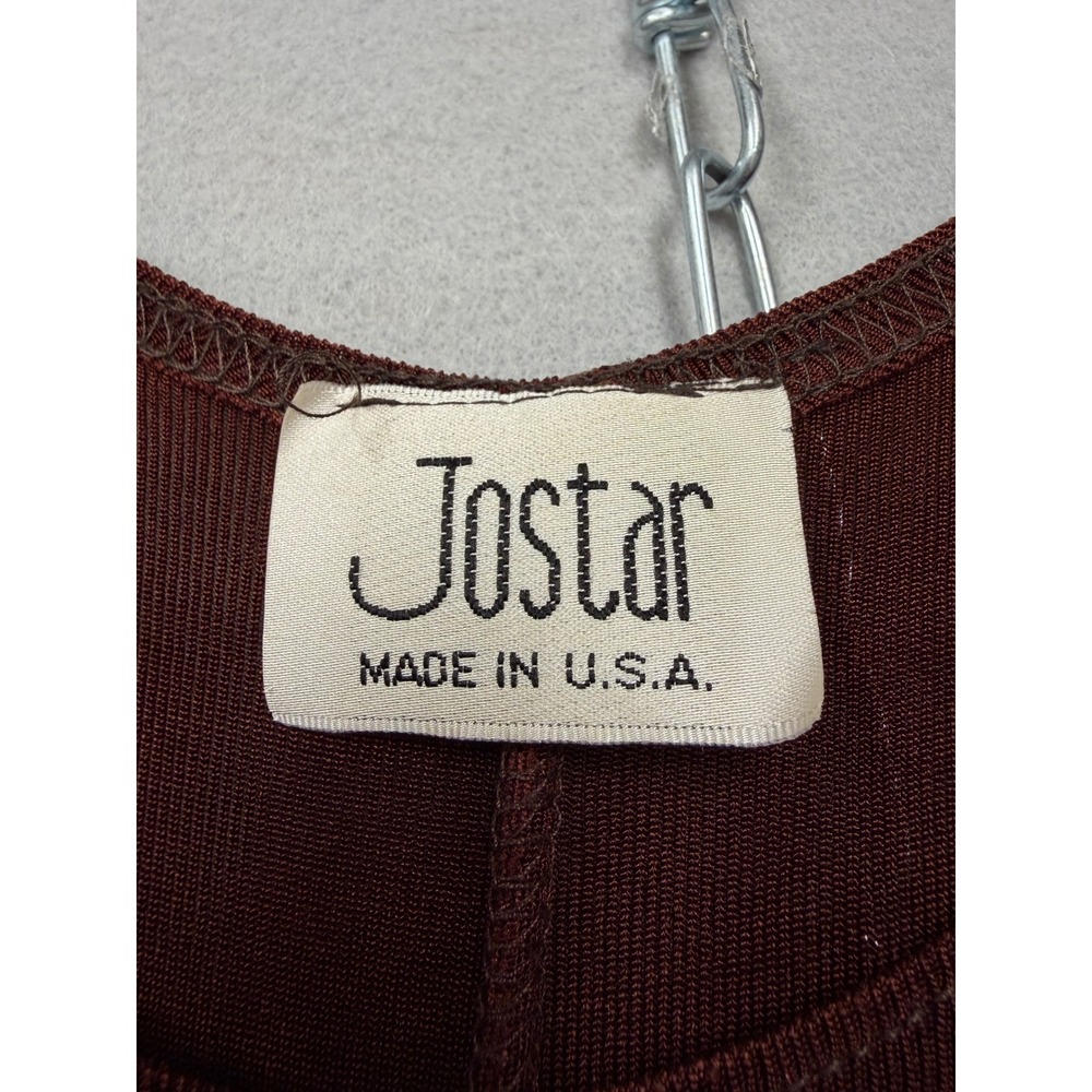 Jostar Maxi Dress Women Medium Brown Vintage 90s Slinky Knit Sleeveless USA Made - Picture 5 of 11